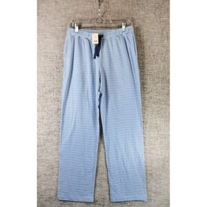 Primary Stretch Knit Cotton Pajama Bottoms Adult S 29x29 Blue White Stripes NEW